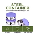 thumbnail image 2 of oliveware Wonder Combo Storage Containers, 3 Stainless Steel Container (450ml, 450ml & 250ml), 100% Leak Proof & BPA Free Lid, Dishwasher Safe - Voilet, 2 of 5