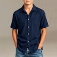 thumbnail image 2 of HAiming Boys School Shirts Summer Short Sleeve Collared Uniform Tee with Pockets Loose Casual Solid Color Blouses Outwear Kids Tops, 2 of 6