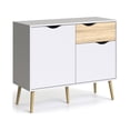 thumbnail image 2 of Tvilum Diana 2 Door Sideboard with 1 Drawer and 4 Shelves, White and Oak Structure, 2 of 11