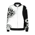 thumbnail image 4 of Feancey Sales Today Bomber Jackets for Women Casual Floral Print Flight Jacket Lightweight Casual Zip Up Trucker Jacket Coat with Pockets 2025 Fashion Winter Clothes Multicolor S, 4 of 5