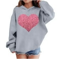 thumbnail image 1 of Sudadera con capucha y estampado de corazón de San Valentín, sudadera de manga larga para niños y niñas, chaqueta para niñas de talla mediana y grande., 1 of 7