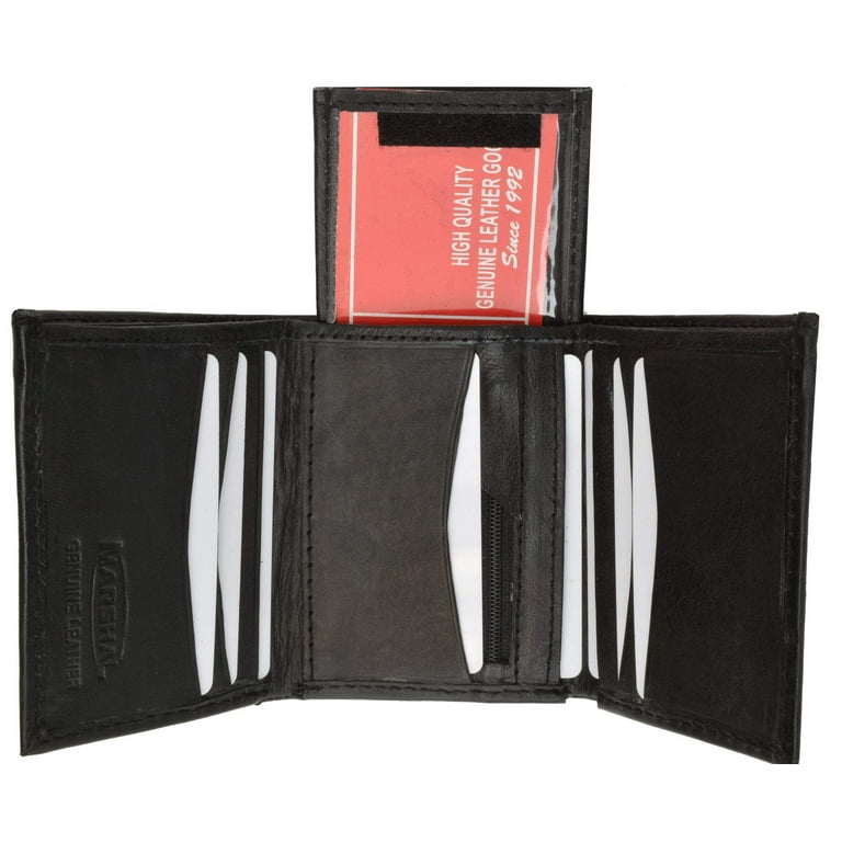 Trifold Lamb Leather Wallet W/Removable ID attached W/Hook