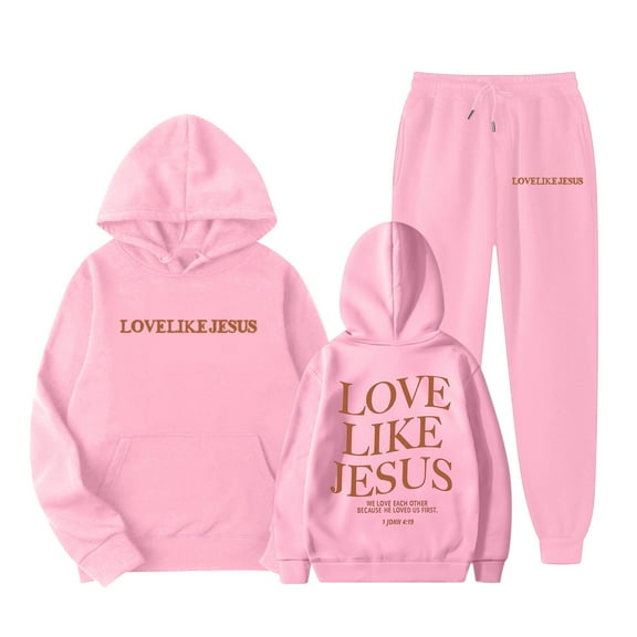 Wdgfv Stylish Girls Winter Outfits Set Casual Printed Hooded Sweatshirt Ensemble For Ages 1 To 9 Easy Care Soft Comfortable Playwear Pink 4-5 Years