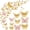 Gold and Rose Gold, variant on RESNICE 3D Butterfly Wall Decor, 72 PCS Gold and Pink Removable Wall Stickers, 3 Sizes 3 Styles for Bedroom Wedding Birthday Party Decor