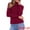Wine Red, variant on DARING DIVA Women's Mock Turtleneck Long Sleeve Fitted Pullover Sweater XS Khaki