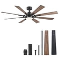 thumbnail image 3 of Bestco 60" Ceiling Fan with Light and Remote 6 Speeds Reversible Airflow Black, 3 of 18