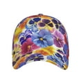 thumbnail image 2 of Balery Baseball Cap Adjustable Size for Running Workouts and Outdoor Activities All Seasons Dad Hat(The Garden Tricolor Pansy Flower), 2 of 8