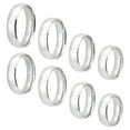 thumbnail image 2 of 1 box 8pcs 8 style 304 Stainless Steel Plain Simple Flat Band Rings for Men Women Stainless Steel color 6mm Inner Diameter: 15~22mm 1pc/style, 2 of 6