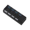 thumbnail image 1 of Bearachild Concentrador profesional USB 3.0 de 4 puertos Conmutadores de encendido/apagado Cable adaptador de alimentación de CA Concentradores con Electrodomésticos Bearachild HA019373-00, 1 of 1