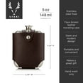 thumbnail image 4 of Viski Stainless Steel Flask with Case for Whiskey, Vodka, Rum, Camping, 5oz, 4 of 7