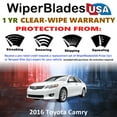 thumbnail image 2 of 2016 Toyota Camry Beam Wiper Blades Wipers w/1yr Warranty (Set of 2) (WiperBladesUSA), 2 of 5