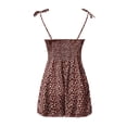 thumbnail image 6 of ZAZYULZ Womens Jumpsuit Women's Sexy Summer Neckline Print Mini Vest Dress Short Wide Leg Jumpsuits(Wine Red,L), 6 of 7