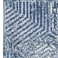 thumbnail image 4 of HomeRoots 672522 8 x 10 ft. Navy Blue & Ivory Geometric Transitional Washable Machine Made Rectangle Area Rug with UV Protection, 4 of 9