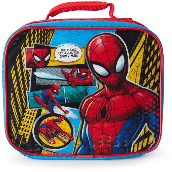 Fast Forward Spiderman Lunch Box - 7" Reusable Insulated Lunch Bag for School, Picnic, Travel