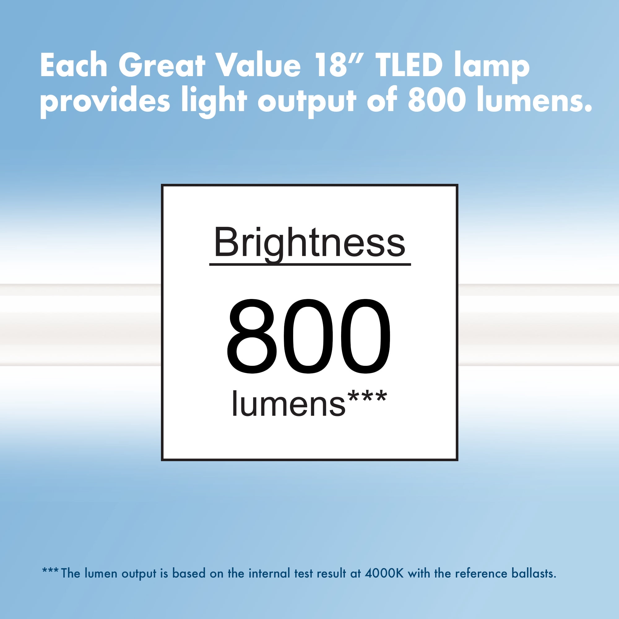 Great Value T8/T12 LED 8.6W (15W Equivalent) Adjustable Color Temperature Replacement G13 Base Light, 18"