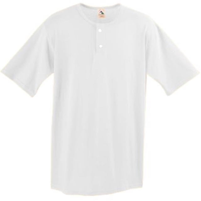580A Two-Button Baseball Jersey, White - Large