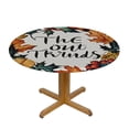 thumbnail image 3 of HAOXIT Fitted Round Tablecloth Autumn Wreath,Leaves Rowan Fall Floral Fall is in The air Table Cover,Elastic Edged Table Cloth Fits Round Tables 31-35, 3 of 8