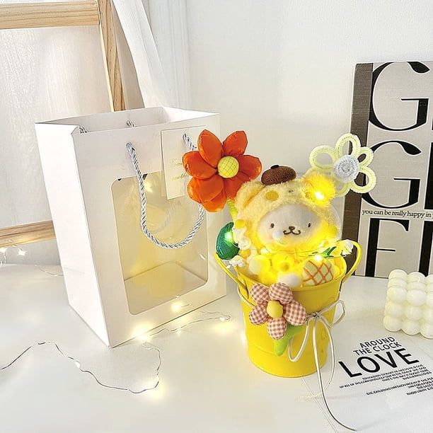 Muñeco de peluche con forma de flor eterna en maceta, de dibujos animados, con flores para profesores, regalo del Festival Qixi, regalo del Día del Profesor