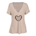thumbnail image 4 of CEHVOM Blouse Décontractée à Manches Courtes Col en V Imprimée Mode Été pour Femmes, 4 of 5