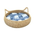 thumbnail image 3 of TISHITA Scratching Cat Bed with Removable Cushion Accs Comfortable Washable Four Seasons Blue 35cm, 3 of 8