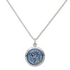 Primal Silver Sterling Silver Blue Epoxy St. Christopher Medal on 18-inch Cable Chain