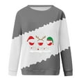 thumbnail image 4 of Hauts d'Automne pour Femmes Pull-Over à Manches Longues Col Rond Imprimé de Noël Gris S, 4 of 4