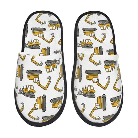 

Sikiie Funny Excavator Fuzzy Slip-on Slippers Warm Cozy Soft Lightweight Memory Foam Indoor House ShoesMedium