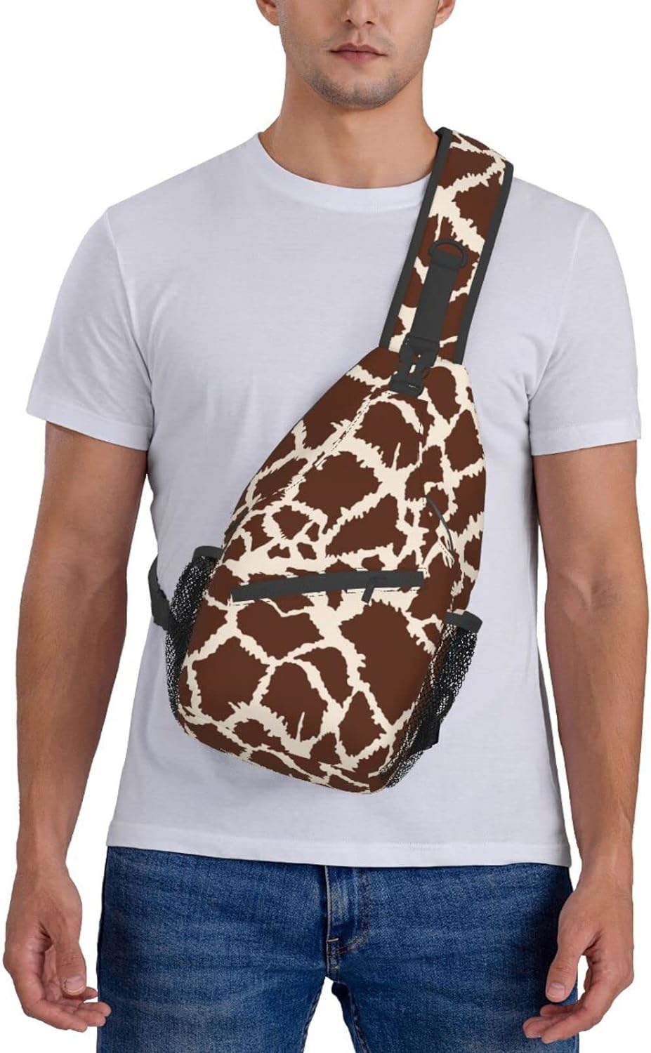 Funny Giraffe Animal Print Sling Bag Crossbody Hiking Travel Chest Bags Backpack Shoulder Daypack for Women Men