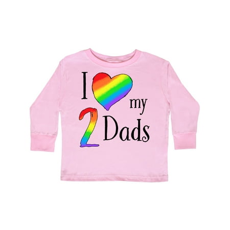 

Inktastic I Love my Two Dads- Pride Rainbow Heart Gift Toddler Boy or Toddler Girl Long Sleeve T-Shirt