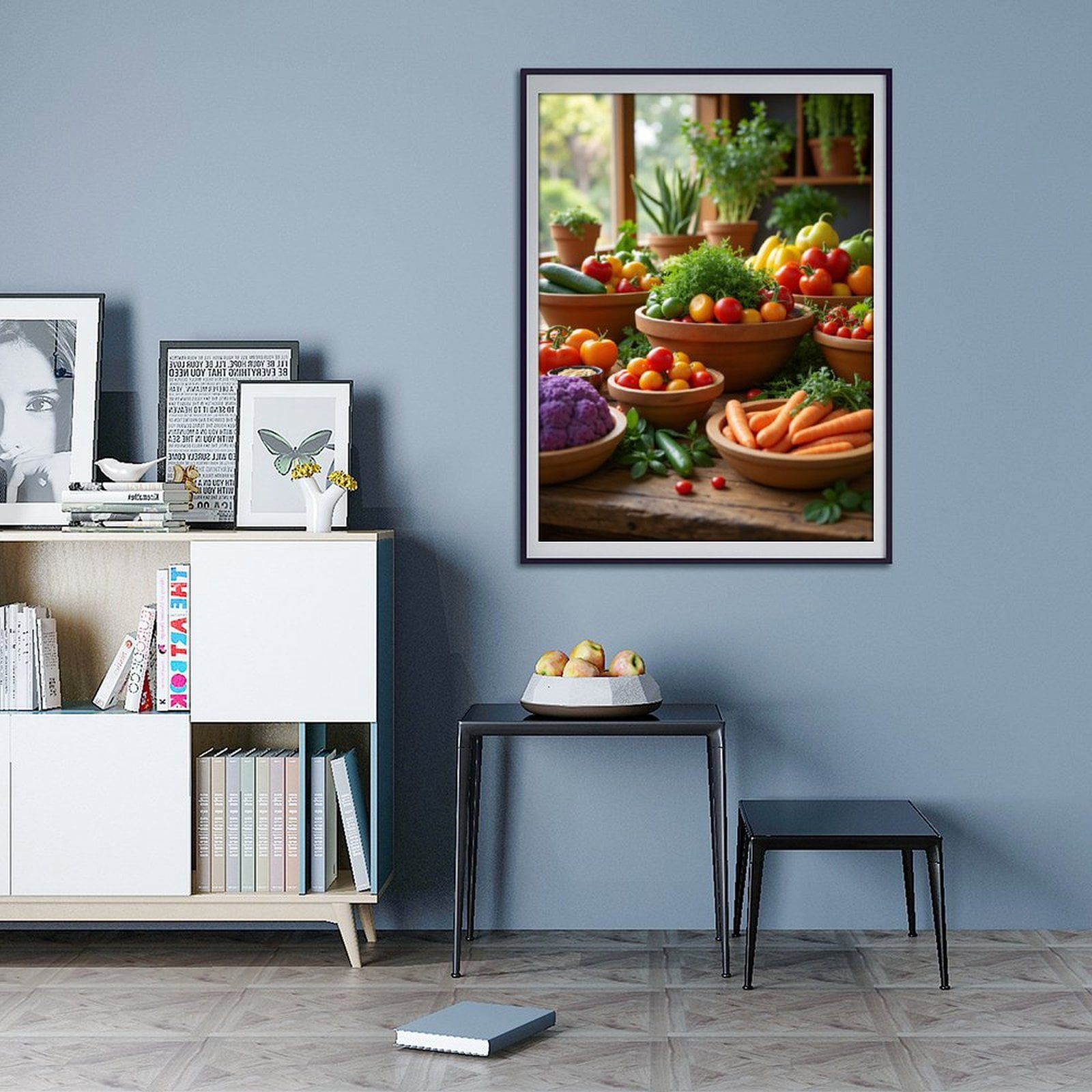 Diamond Art Kit for Adults, Vegetable Garden Bounty Display Diamond Painting for Adults Beginners, 5D DIY Diamond Art Painting Kits, Colorful Diamond Painting Craft for Home Decor 12x16