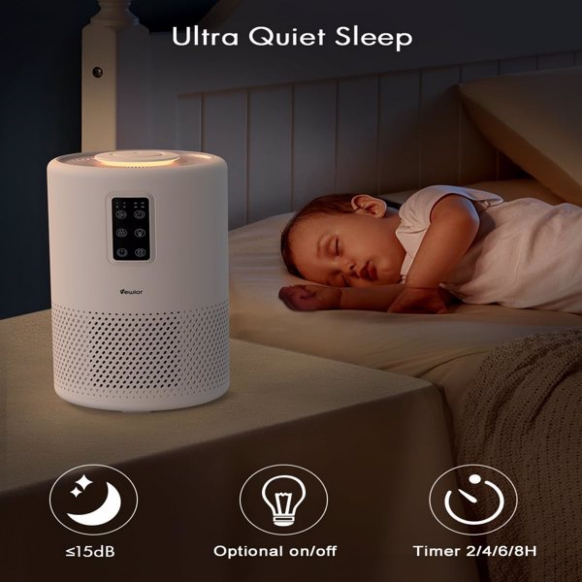 Air Purifiers for Home, Segmart Large Room Up to 1080 Sq Ft, 3-in-1 Air Filters Cleaner with Fragrance Sponge, Remove Smoke Dust Pollen Pet Dander, Night Light