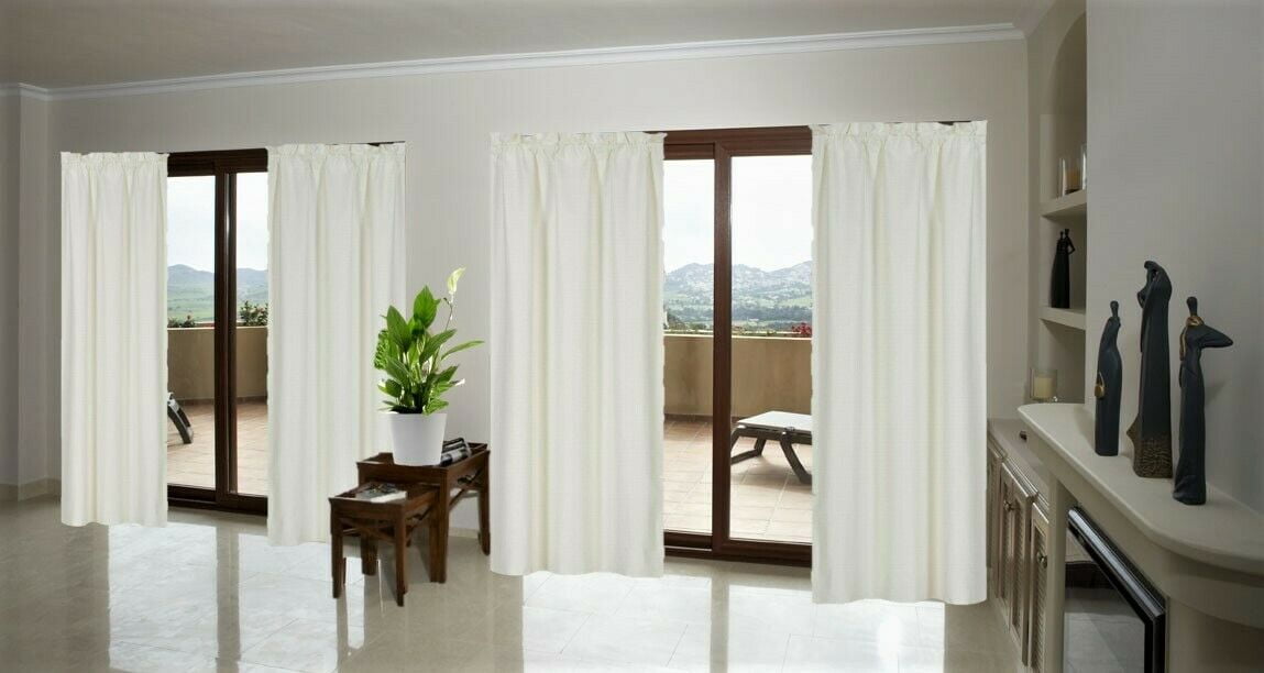 1 Set Rod Pocket Insulated Thermal Lined Blackout Window Curtain R64 Gold