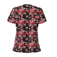 thumbnail image 4 of Naloa Rose Flowers Print T-Shirts Short Sleeve V Neck Tees for Women Fashion Tops Trendy Lightweight Soft Casual Summer Outfits Clothes, 4 of 5