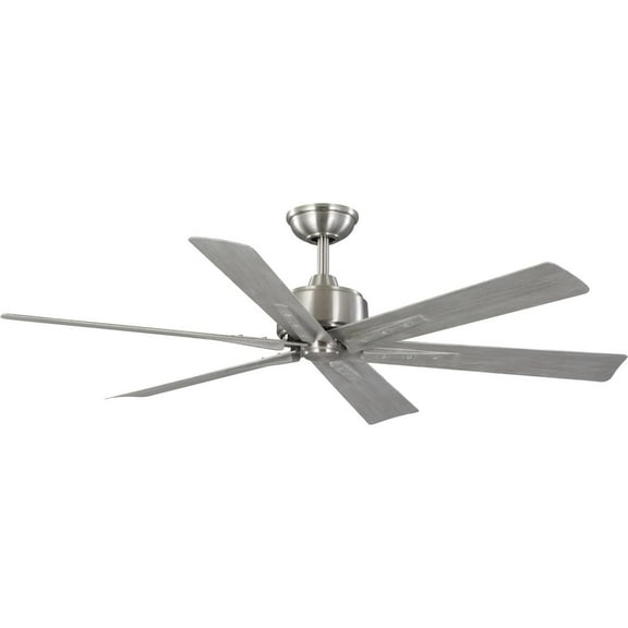 Progress Lighting Brazas 56" Brushed Nickel Ceiling Fan with Grey Weathered Wood Blades