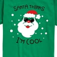 thumbnail image 3 of Instant Message - Santa Thinks Im Cool Christmas - Boy's Toddler & Youth Short Sleeve Graphic T-Shirt, 3 of 6
