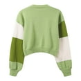 thumbnail image 7 of Arlun Women's Open Front Cropped Cardigan Sweaters Colorful Long Sleeve Knit Tops Soft Comfortable Trendy Color Block Lantern Sleeves Short Cardigans Outwear Green XL, 7 of 7