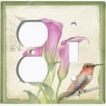 thumbnail image 5 of Metal Light Switch Plate Cover Antique Floral Hummingbird Home Sketch Green FLW099, 5 of 13