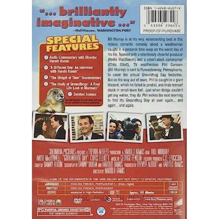 Sony Pictures Entertainment, DVD, Groundhog Day 15th Anniversary