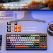 ATTACK SHARK Gaming Keyboard with Dual Mode Bluetooth 5.0/2.4Ghz TLK Mechanical Feeling Keyboard Mac,Rechargeable Anti-ghosting PBT 75% Wireless Keyboard Backlit for Silent Office/Gaming-Glimmer