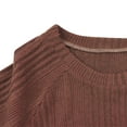 thumbnail image 6 of ClodeEU Womens Fall Crewneck Long Sleeve Tunic Sweaters ,Casual Loose Fit Crewneck Tops With Curved Hem Coffee,Womens Plus XL, 6 of 7