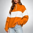 thumbnail image 2 of Akmaiox Sweatshirt for Women,Half Zip up Long Sleeve Color Block Pullover Tops, Oversized Casual Fall Streetwear Loungewear S-2XL, 2 of 9