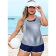 thumbnail image 6 of SHEWIN Tankinis Swimsuit for Women Bathing Suits 3 Piece Tankini Swimsuits 2026 Tummy Control Summer Swimwear Stripe L, 6 of 10