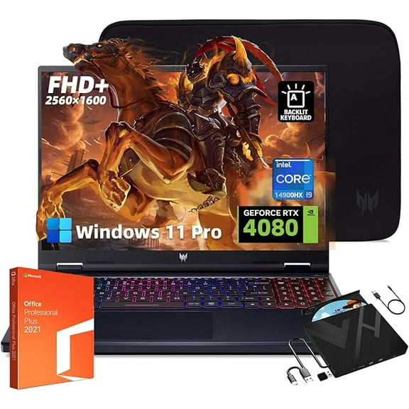 Restored Acer Predator Helios 18 AI Gaming Laptop Intel Core i9-14900HX 32GB RAM 1TB SSD W11H NVIDIA GeForce RTX 4080 | PH18-73-90A6-US