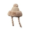thumbnail image 4 of Women's Winter Knit Hat With Pompom & Fuzzy Earflaps - Warm Ski Cap with Braided Ties, Ideal for Outdoor Activities, Cold Weather Styling & Casual Daily Wear,Size:One Size, 4 of 4