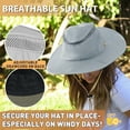 thumbnail image 3 of Tirrinia Fishing Hiking Hat for Women Safari Sun Hat Wide Brim Camping Hiking Fishing Hunting Boating Safari Cap with Adjustable Drawstring Boonie UPF 50+ Grey, 3 of 7