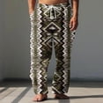 thumbnail image 1 of Pantalones largos para hombre, cintura elástica, transpirables, cómodos, suaves, informales, de playa, de poliéster., 1 of 5