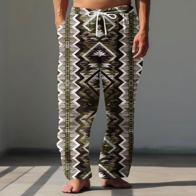 Pantalones largos para hombre, cintura elástica, transpirables, cómodos, suaves, informales, de playa, de poliéster.