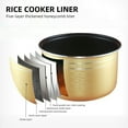thumbnail image 6 of 2L/3L/4L/5L Extra-Thick Aluminum Alloy Rice Cooker Liner Honeycomb Non-stick Pot Replacement Accessories Kitchen Food Rice Cooker Liner Gold, 6 of 10