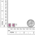 thumbnail image 2 of Gem Stone King 925 Sterling Silver  Pink Moissanite Stud Earrings for Women (3.98 Cttw, Emerald Cut 8X6MM), 2 of 4