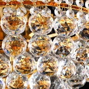 French Empire Crystal Chandelier in Gold, 9 Lights Modern Luxury Ceiling Lamp with 3000K LED Bulbs, Dimmable Lighting for Dining Room & Living Room